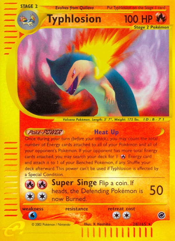 E-Series Expedition Typhlosion #28/165 reverse holo